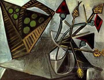 Naturaleza muerta con cesta de frutas 1942 cubista Pablo Picasso Pinturas al óleo